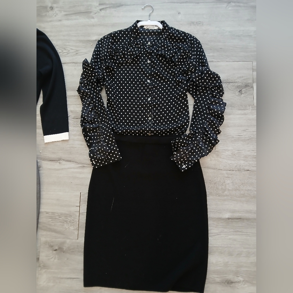 Lot X 6 Office Work Pencil Skirts Blouses Button Up Shirt Knit Top Bundle Set - Picture 3 of 15